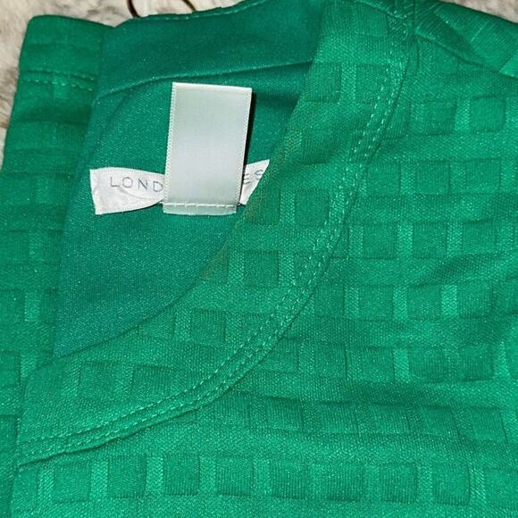 London Times Petite Green Checkered Shift Dress | Sz 4P - Picture 7 of 7